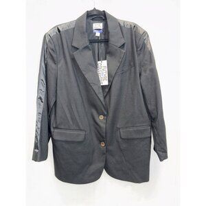 Future Collective NWT Women's Black Single Breasted Two Button Blazer Jacket KG